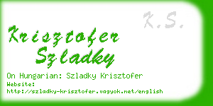 krisztofer szladky business card